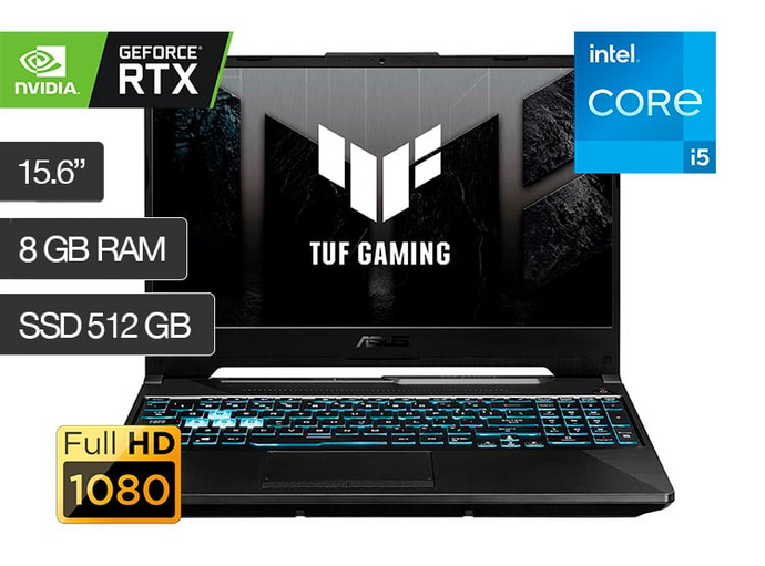 LAPTOP ASUS FX506HF-HN014W INTEL CORE I5-11400H 11VA GEN 6-CORE 8GB RAM 512GB SSD RTX 2050 15.6