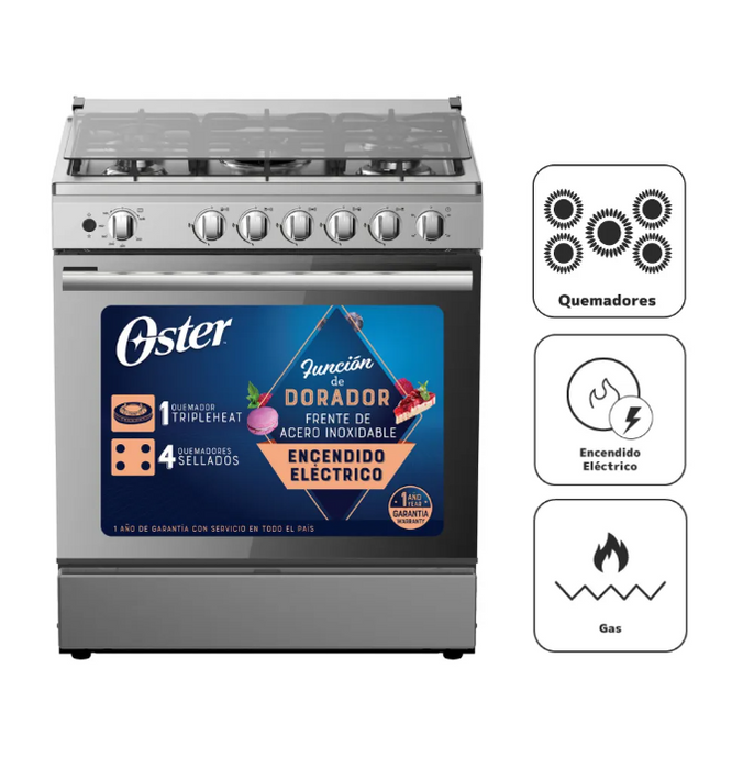 Cocina a gas Oster 5 hornillas 30