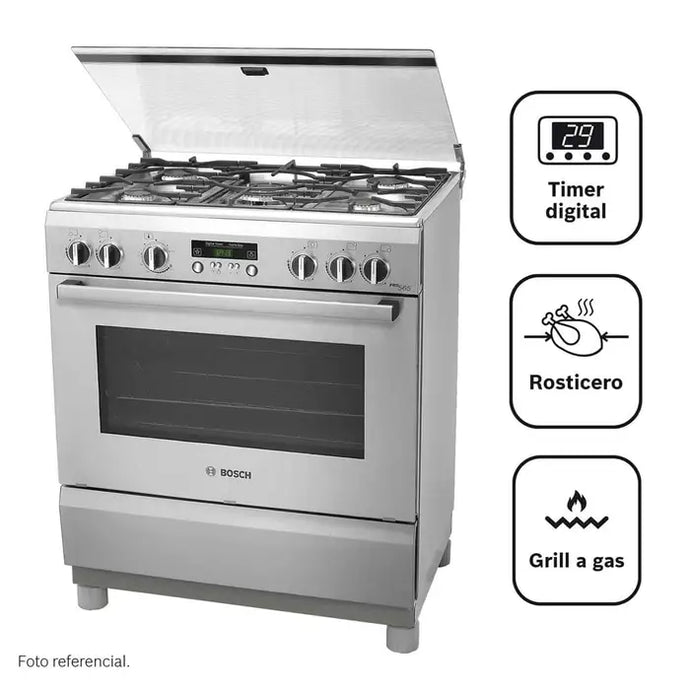 Cocina a Gas BOSCH 5 Quemadores PRO565 Inox